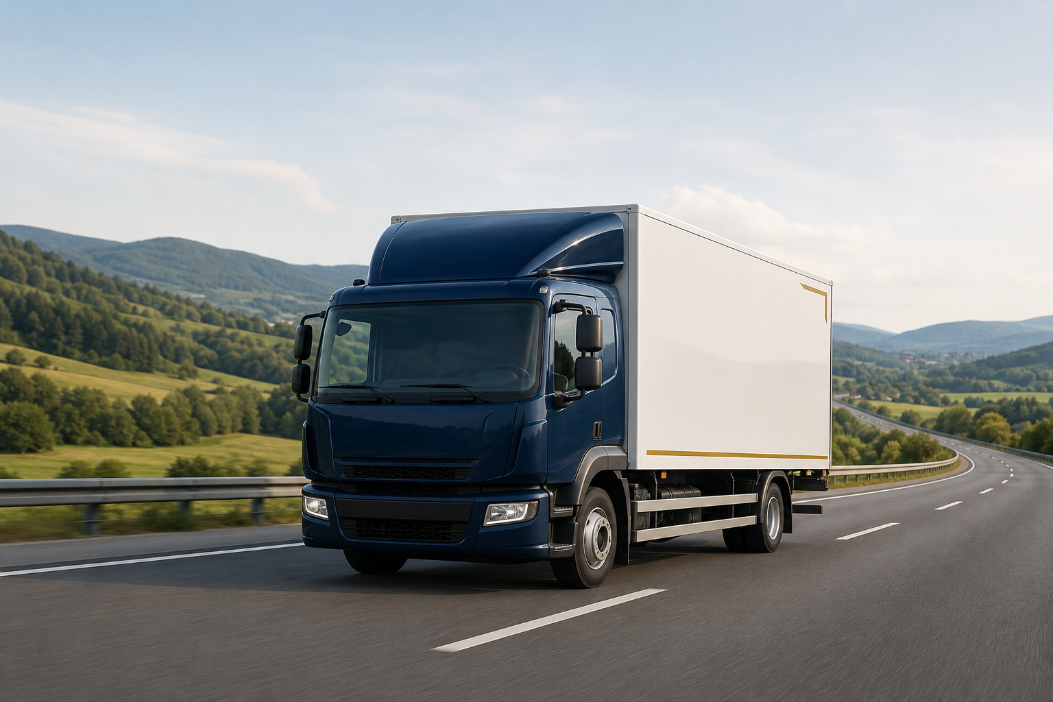 Moderner Ferntransport-Lkw auf einer deutschen Autobahn